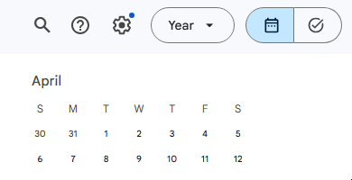 Importing a Google Calendar. A short clip for opening the settings of the Google Calendar.