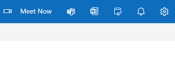 Clicking settings in the top right screen of Outlook in the Web window - gif.