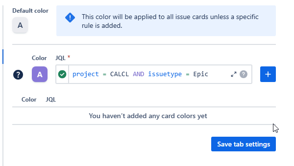 Adding color rule to the card colors tab - gif.
